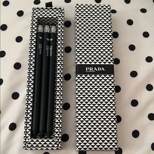 Prada Eyewear Black Pencil Case Set